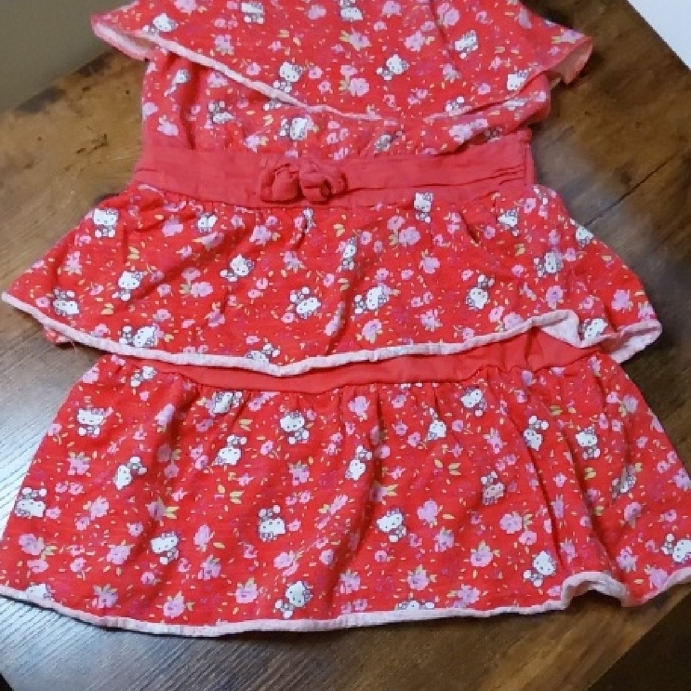 SOLD-Hello Kitty Red Floral Kids Dress - Picture 4 of 6